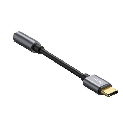 Adaptér z USB-C na 3,5 mm jack pre slúchadlá s káblom - sivý - Baseus