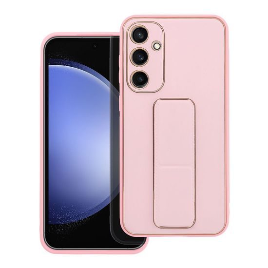 Obal / kryt na Samsung Galaxy S24 FE růžový - LEATHER Kickstand