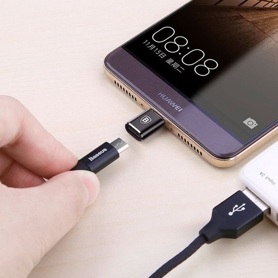 Adaptér / redukce MicroUSB na USB-C černý - BASEUS