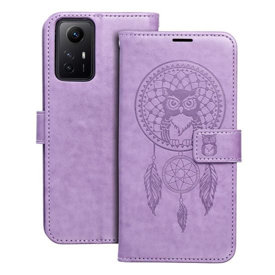 Pouzdro / obal na Xiaomi Redmi NOTE 12S lapač snů fialové - knížkové MEZZO