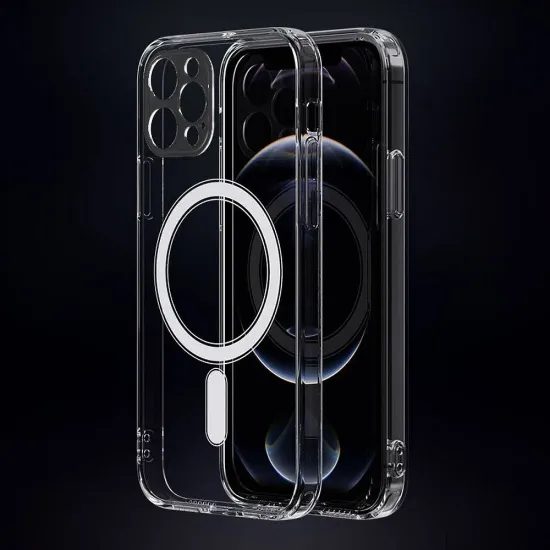 Obal / kryt na Samsung Galaxy S22 Ultra s podporou MagSafe transparentní - CLEAR MAG COVER