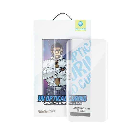 Tvrzené / ochranné sklo Samsung Galaxy S22 Ultra transparentní 5D plné lepení - Mr. Monkey Glass (UV Glass)