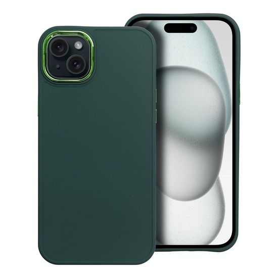 Obal / kryt na Apple iPhone 15 Plus zelený - FRAME
