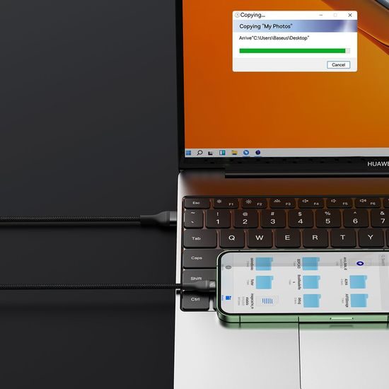 Kabel USB 3v1 Flash Series USB-C micro USB Lightning 66W CASS040001 1,2 m černý - BASEUS