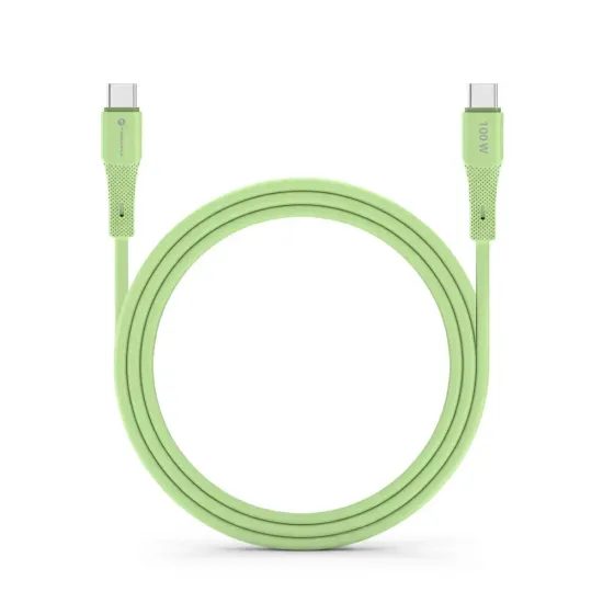 Silikonový kabel USB C to USB C 5A 100W 1m zelený - Forcell