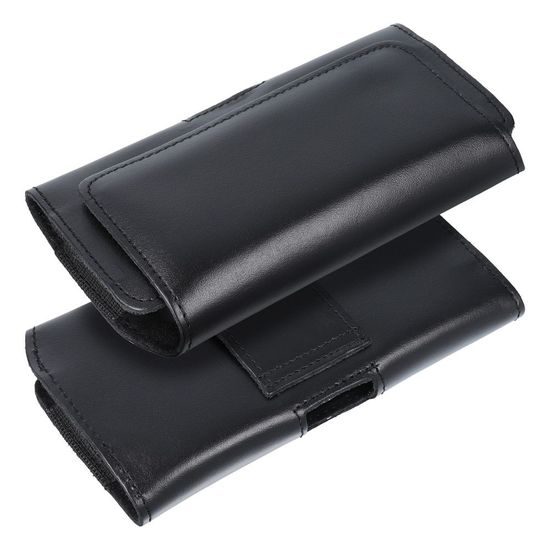 Pouzdro / obal na Apple iPhone 12 mini / 13 mini / Samsung Galaxy A40 / Xiaomi Redmi 5A - kožený černý