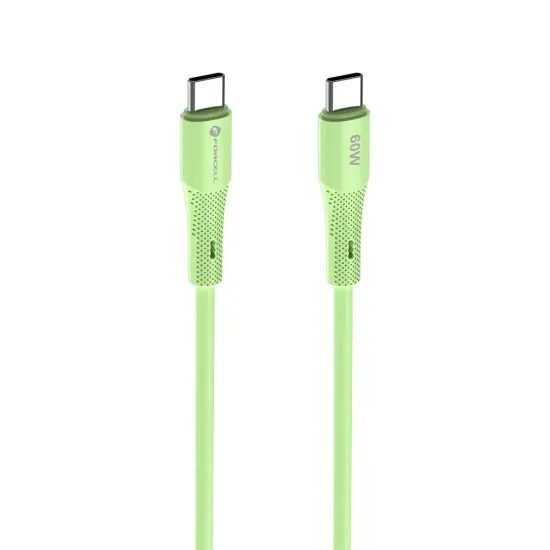 Silikonový kabel USB C / USB C QC4.0 PD 3A 60W 1m zelený - Forcell F-Energy