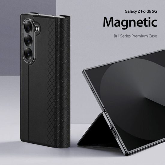 Obal / kryt na Samsung Z Fold6 5G čierny - kniha Dux Ducis