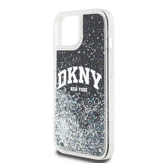 Obal / kryt na Apple iPhone 11 černý - DKNY HC Liquid Glitters W/Arch Logo