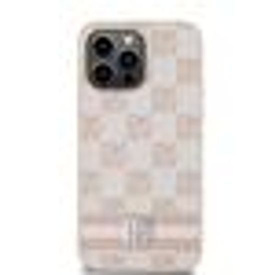 Obal / kryt na Apple iPhone 15 Pro Max béžový - DKNY PU Leather Checkered Pattern and Stripe