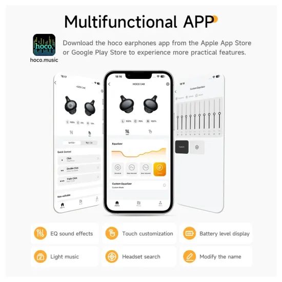 Bezdrátová sluchátka HOCO EA8 - černá