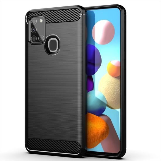 Obal / kryt pre Samsung Galaxy A21s čierny - Forcell Carbon