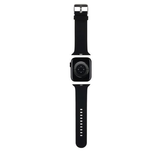 Řemínek pro Apple Watch 42/44mm černý - Karl Lagerfeld Karl and Choupette Head NFT