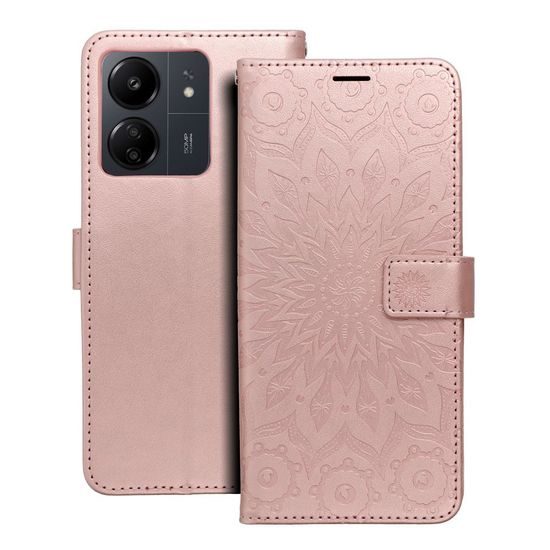 Pouzdro / obal na Xiaomi Redmi 13C mandala růžovozlaté - knížkové MEZZO