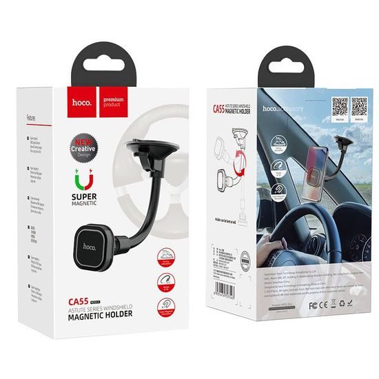 Magnetický držák do auta s přísavkou černý - HOCO