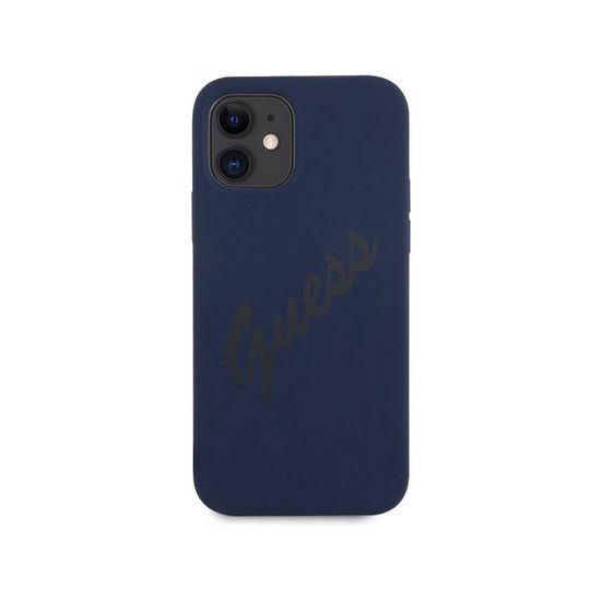 Obal / kryt pre Apple iPhone 12 mini 5.4 modré - Guess Silicone Vintage