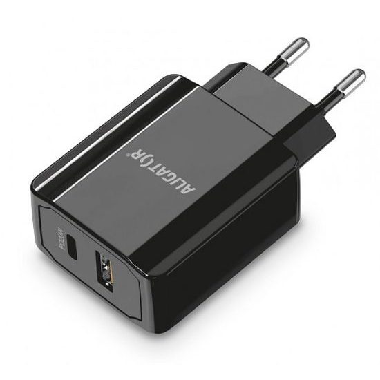 Aligator POWER DELIVERY 20W, USB + USB-C, čierna