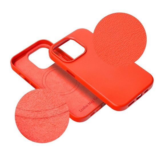 Obal / kryt na Apple iPhone 15 PRO MAX červený - Leather Mag Cover