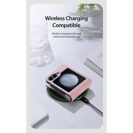 Obal / kryt na Samsung Z Flip6 5G růžový - Dux Ducis Brill