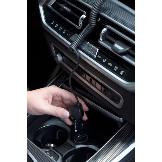 Nabíjačka do auta USB QC 3.0 18W + kábel pre Apple Lightning 8-pin čierna (spolu 38W) - FORCELL CARBON