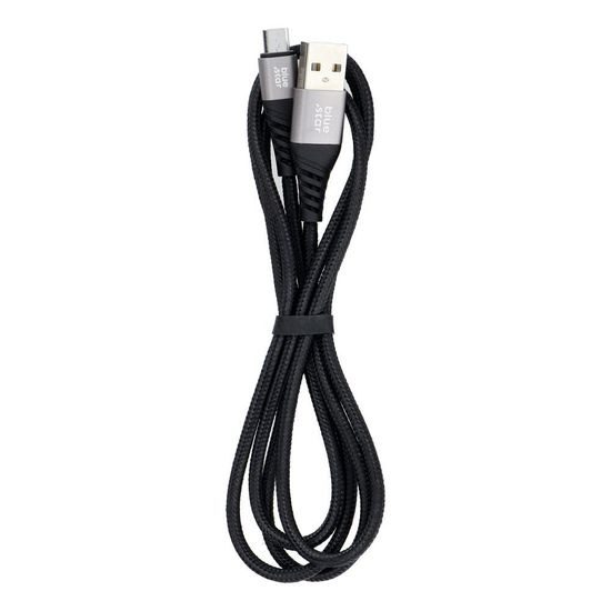 Datový kabel Micro USB kabel 1,2m opletený černý - BLUE STAR