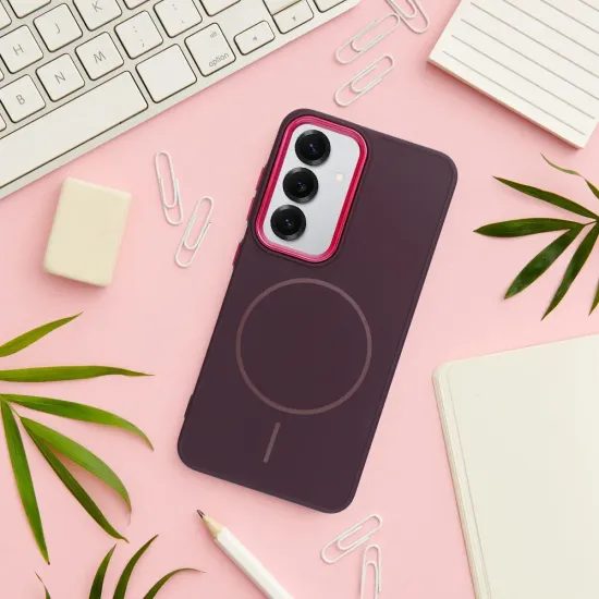 Obal / kryt na Samsung Galaxy S25 PLUS fialový - Frame MagCover