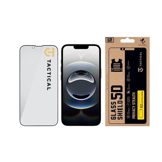 Tvrzené / ochranné sklo Apple iPhone 13 / 13 Pro / 14 / 16e - Tactical Glass Shield Privacy Stealth 5D