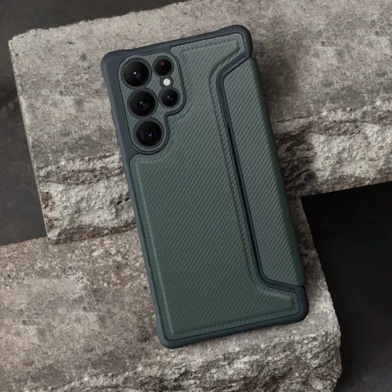 Pouzdro / obal na Samsung Galaxy A57 zelené - knížkové Razor