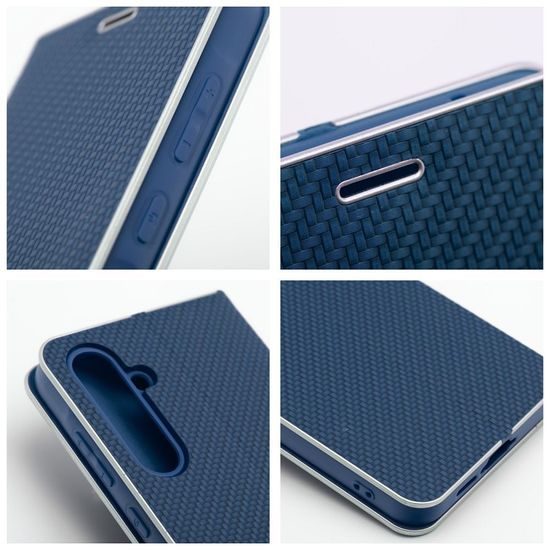 Pouzdro / obal na Samsung Galaxy A40 modré - knížkové Luna Carbon