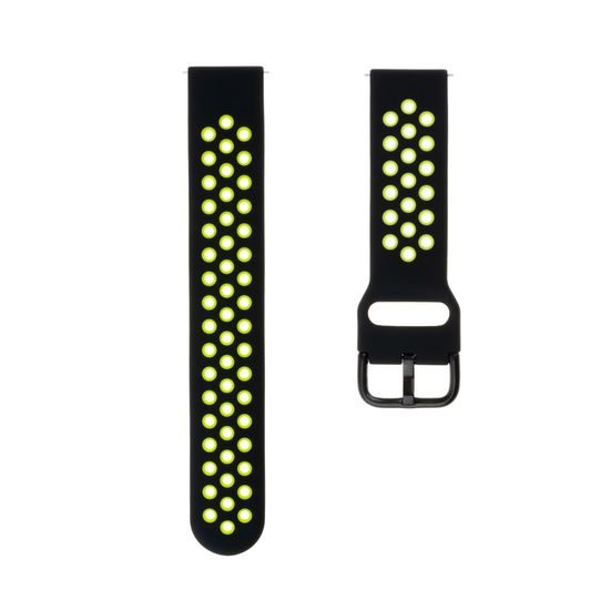 Silikonový řemínek s šířkou 20mm pro smartwatch černolimetkový - FIXED Silicon Strap