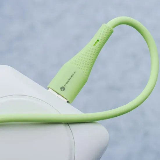 Nabíjecí / datový kabel USB-C - Lightning 1m zelený - Forcell F-Energy PD 3A 27W Silicone C346