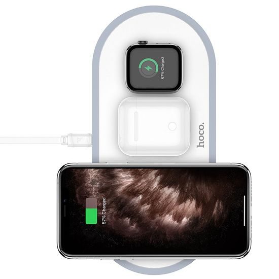Bezdrôtová nabíjačka 3v1 (mobil + hodinky + slúchadlá) CW24 biela - Hoco
