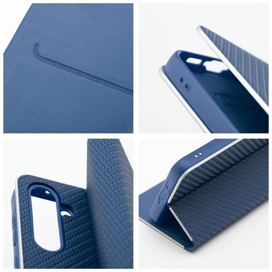 Pouzdro / obal na Samsung Galaxy Xcover 4 modré - knížkové Forcell LUNA Carbon
