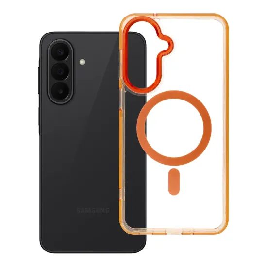 Obal / kryt na Samsung Galaxy A27 oranžový - Frame Clear MagSafe