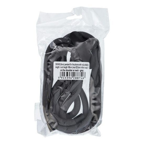Přívěšek k telefonu na krk s nastavitelnou délkou 165 cm šedý - SWING