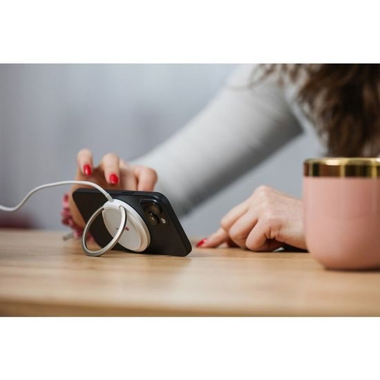 PowerPod bezdrátová nabíječka s kruhem/podstavcem bílá - FORCELL F-ENERGY