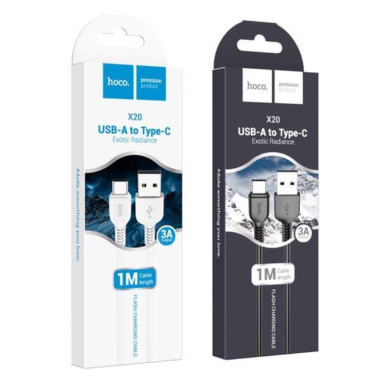 Datový / nabíjecí kabel USB-C X20 1m bílý - HOCO
