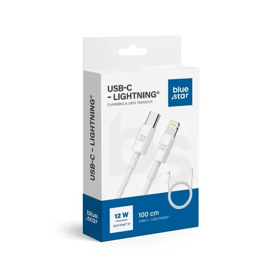 Datový kabel USB C to Lightning 2A 12W 1 m bílý - Blue Star