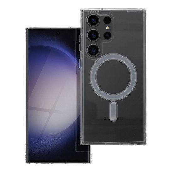 Obal / kryt na Samsung Galaxy S23 Ultra transparentný - Mag Cover