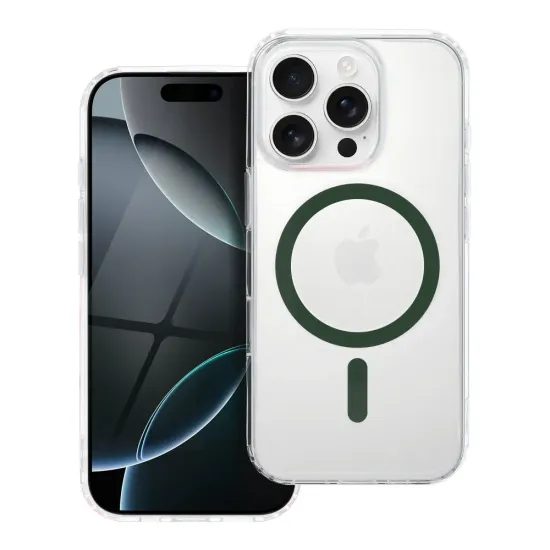 Obal / kryt na Apple iPhone 12 / 12 Pro tmavě zelený s MagSafe - Ring Mag Cover