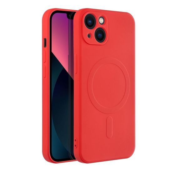Obal / kryt na Apple iPhone 13 červený Silicone Mag Cover