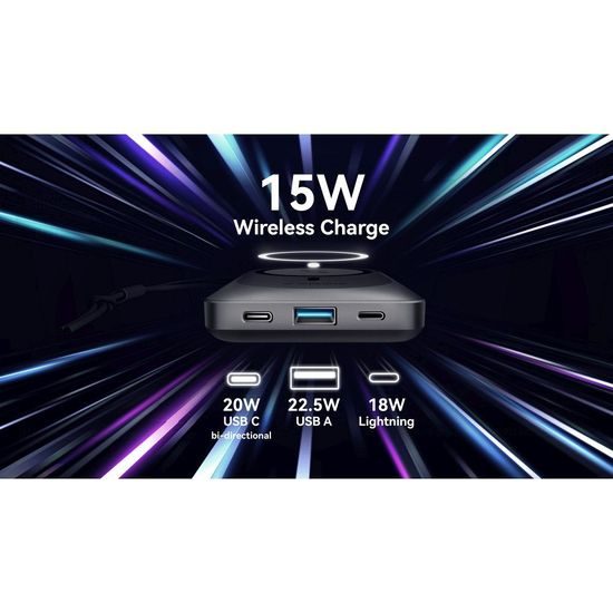 Powerbanka s možností bezdrátového nabíjení MagSafe 10000 mAh PD QC3.0 2A 20W bílá - VEGER