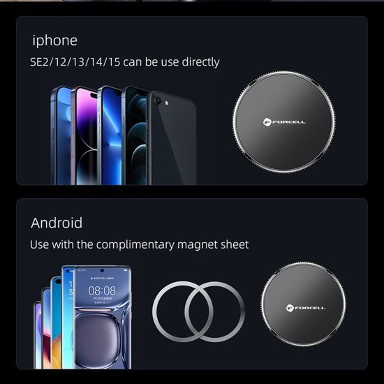 Držák do auta na sklo/do ventilace s MagSafe - FORCELL F-Grip