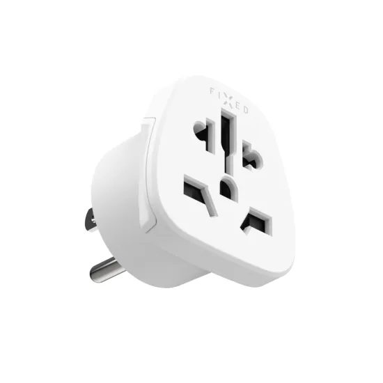 Adaptér FIXED pro zapojení EU, UK, US, AUS nabíječek do USA zásuvek, bílý