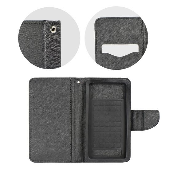 Pouzdro / obal na telefon univerzální (3,8-4,3") černé - knížkové Fancy Book Leather