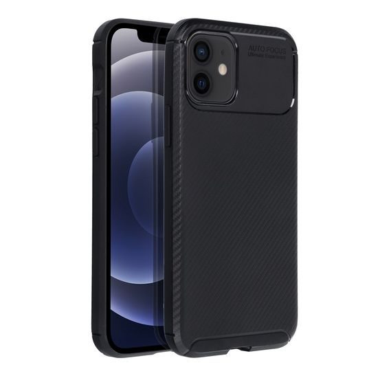 Obal / kryt na Apple iPhone 12 / 12 PRO černý - CARBON PRO Case