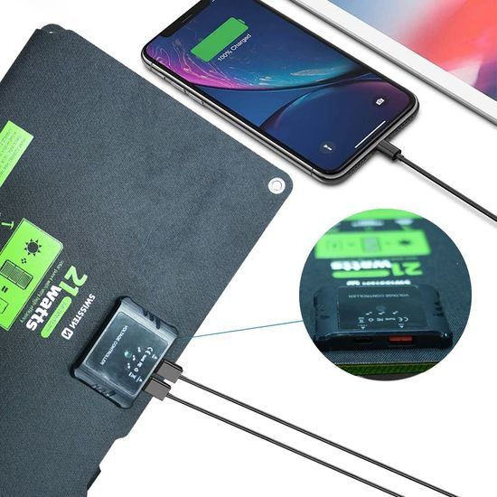 Skládací solární nabíječka 21W - Swissten