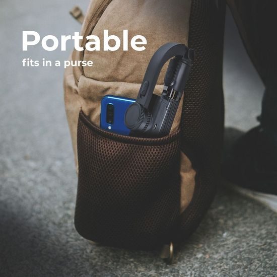 Selfie tyč so statívom, ovládaním Bluetooth a stabilizáciou Gimbal, čierna