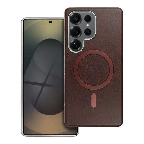 Obal / kryt na Samsung Galaxy A37 hnědý s MagSafe - Gentleman Mag Cover