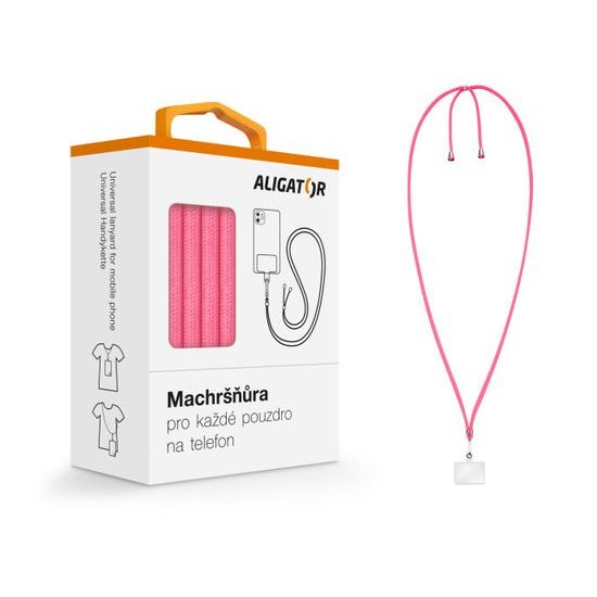 Šnůrka na pověšení telefonu neonově růžová - Aligátor